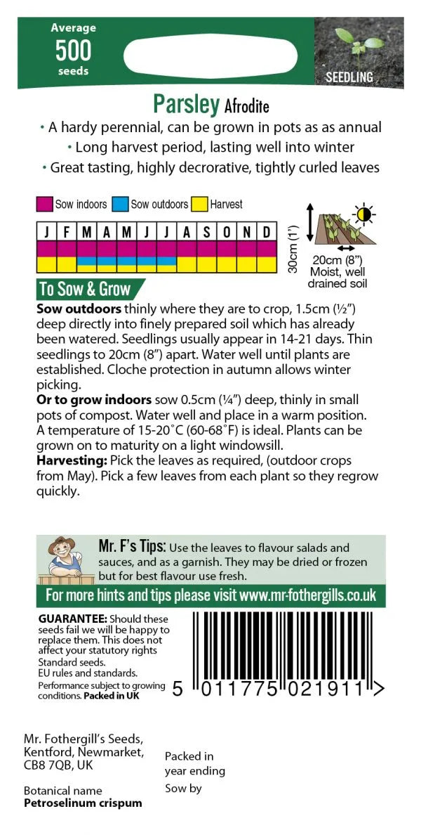 Mr. Fothergill’s Parsley Seeds