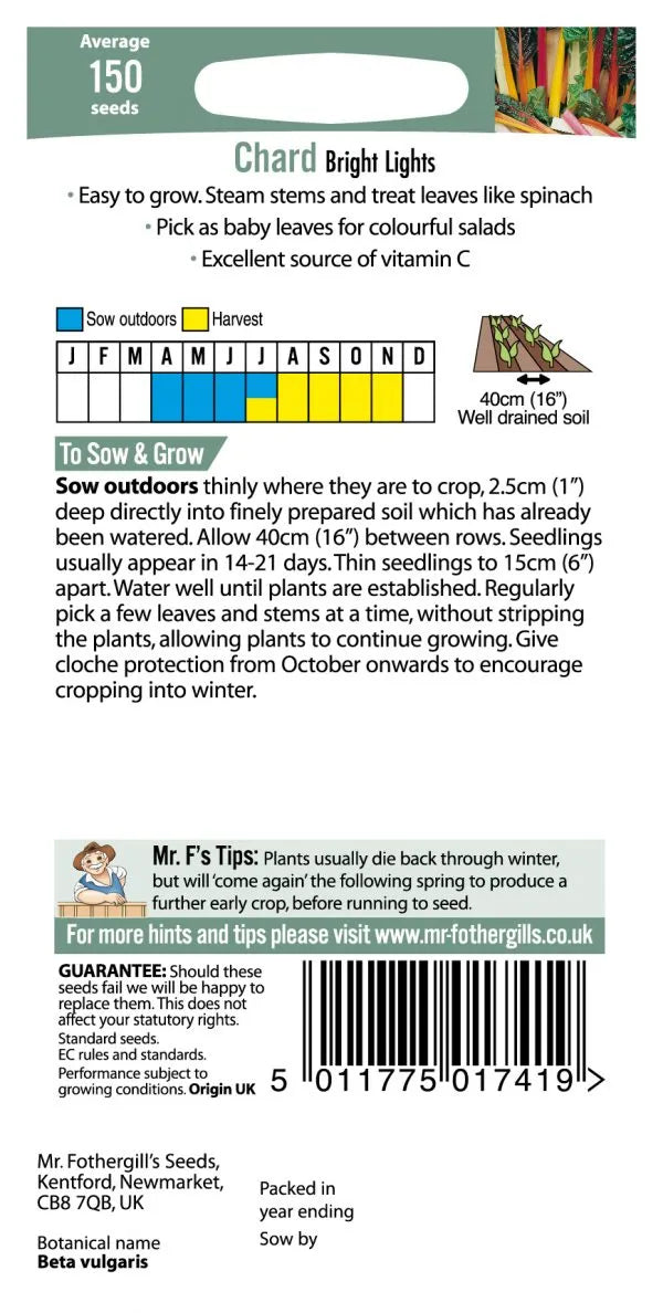 Mr. Fothergill’s Swiss Chard Seeds