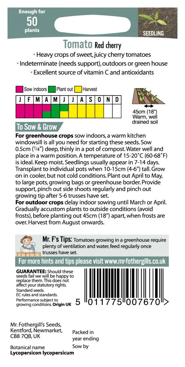 Mr. Fothergill’s Cherry Tomato Seeds