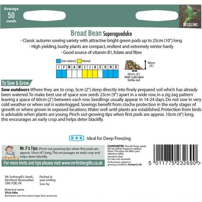 Mr. Fothergill’s Broad Bean Superaguadulce Seeds