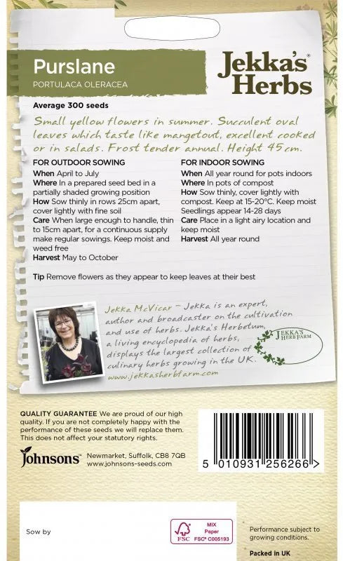 Jekka’s Herbs Purslane Seeds